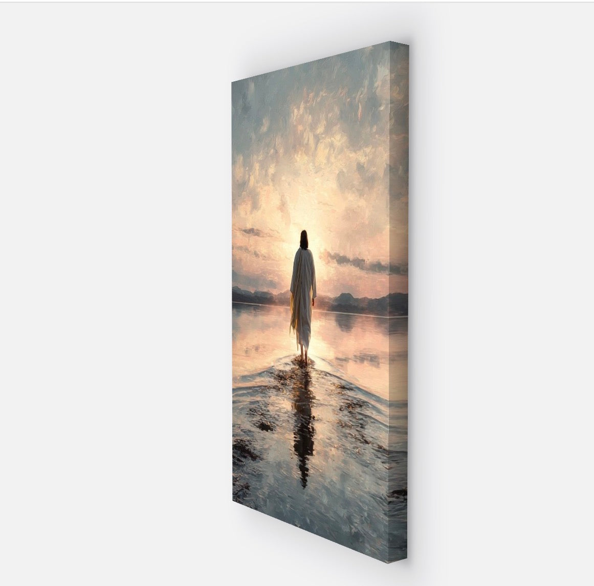Jesus Walking on Water Canvas – Inspirational Christian Wall Art, Faith Home Decor, Gallery Wrapped