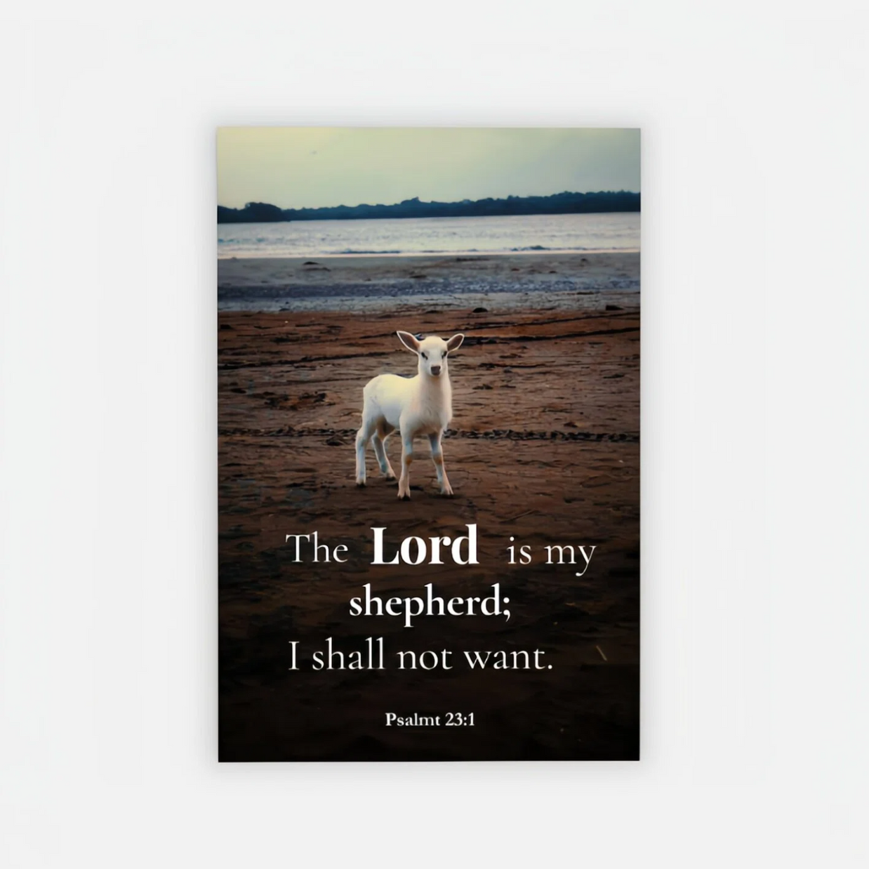 Lamb of God | Psalm 23:1 Christian Wall Art Canvas Print – “The Lord is My Shepherd” Bible Verse Faith Decor