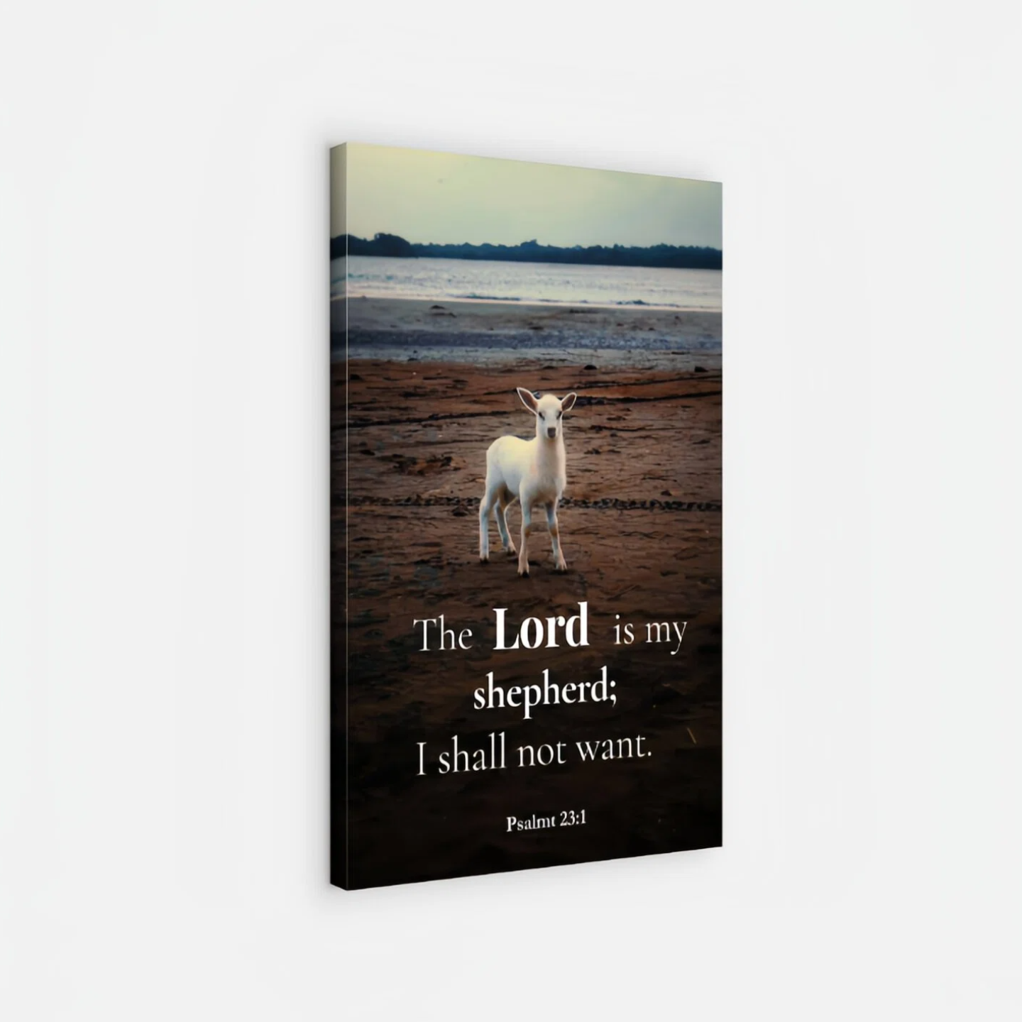 Lamb of God | Psalm 23:1 Christian Wall Art Canvas Print – “The Lord is My Shepherd” Bible Verse Faith Decor