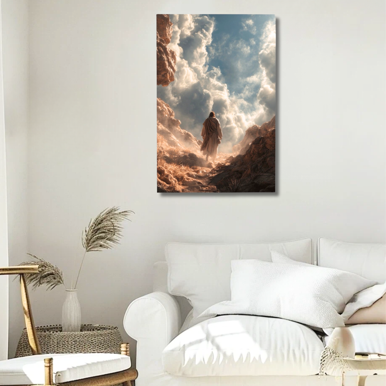 Guided by Light – Christian wall art inspired by faith and serenity. Waterproof canvas, Finnish pine frame, handcrafted in California. Perfect Christian home décor and inspirational gift.