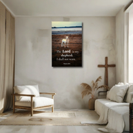 Lamb of God | Psalm 23:1 Christian Wall Art Canvas Print – “The Lord is My Shepherd” Bible Verse Faith Decor