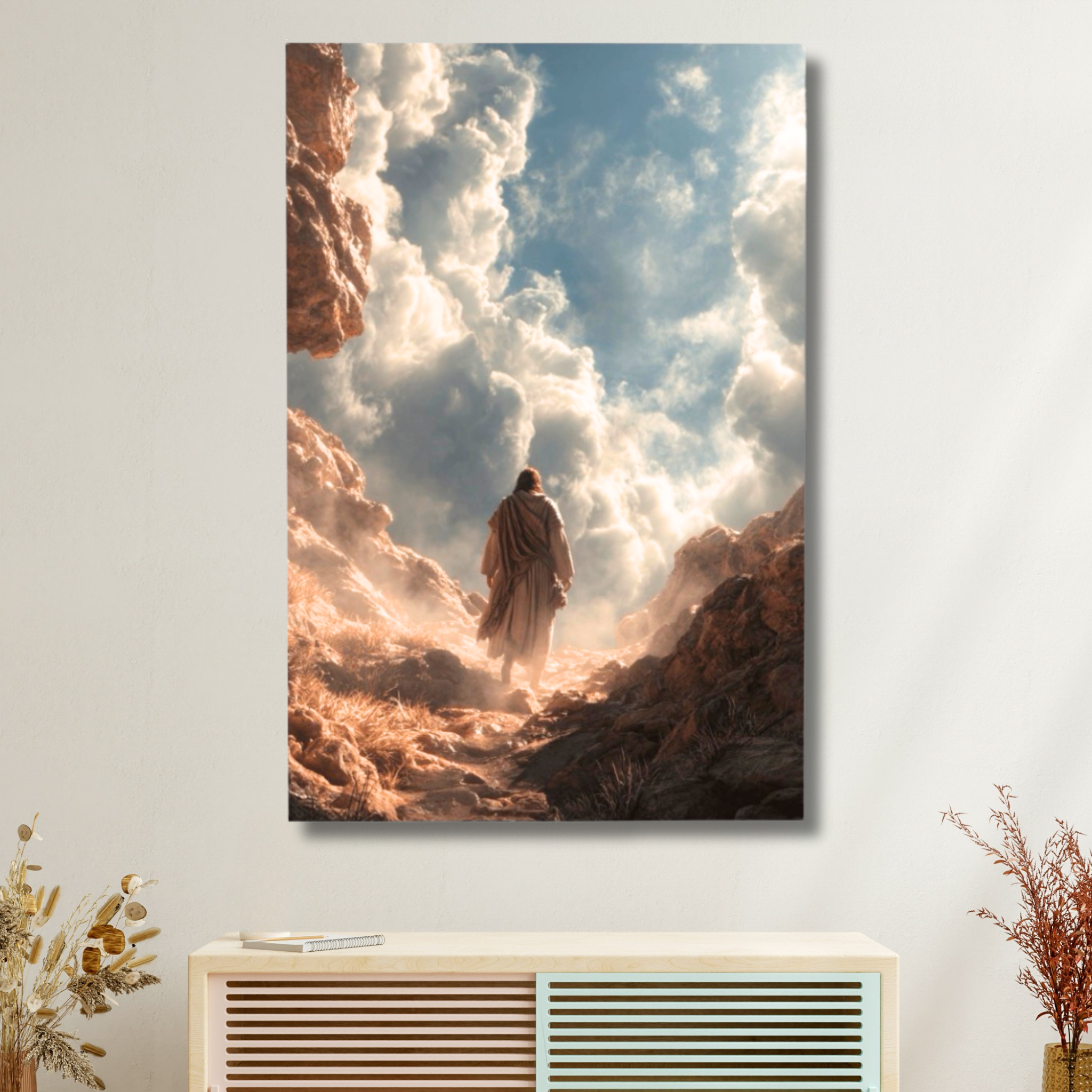 Guided by Light – Christian wall art inspired by faith and serenity. Waterproof canvas, Finnish pine frame, handcrafted in California. Perfect Christian home décor and inspirational gift.