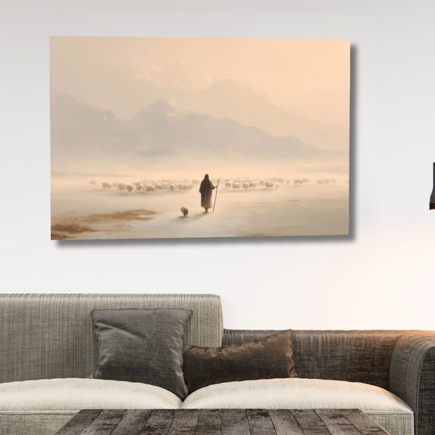 “The Shepherd’s Path” – Christian Wall Art | Psalm 23 Inspired Canvas Print | Faith & Light Collection by April Bloom