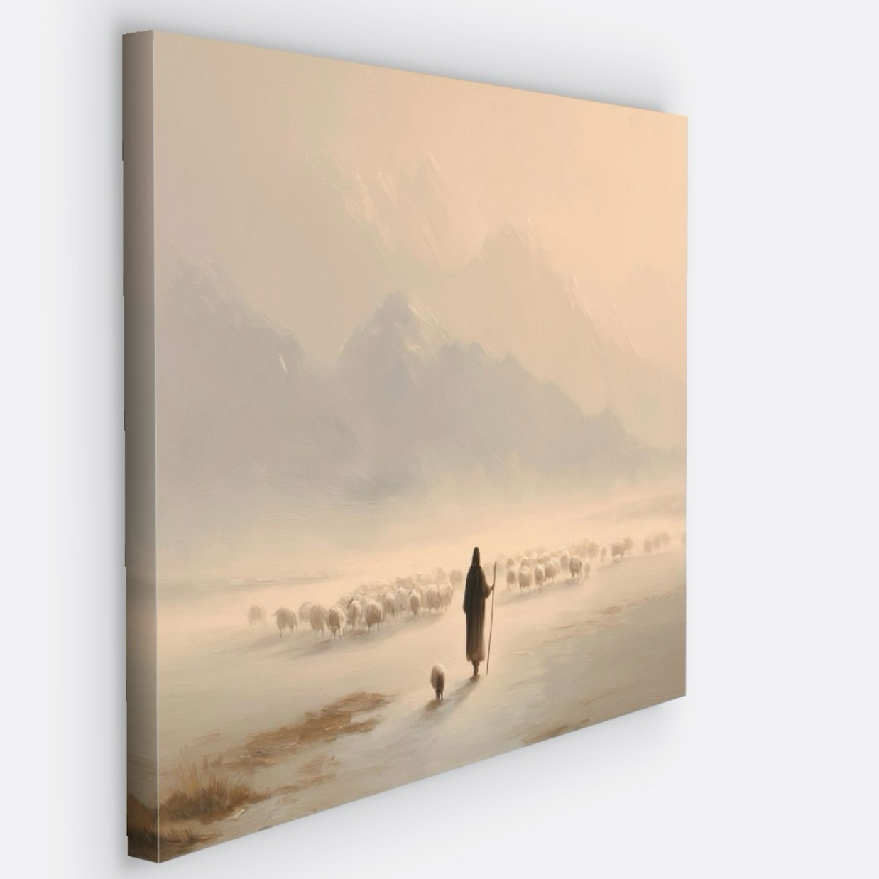 “The Shepherd’s Path” – Christian Wall Art | Psalm 23 Inspired Canvas Print | Faith & Light Collection by April Bloom