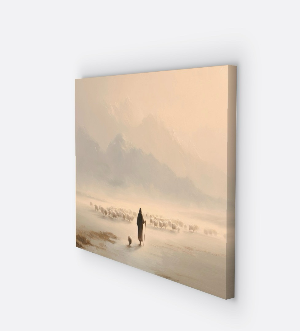 “The Shepherd’s Path” – Christian Wall Art | Psalm 23 Inspired Canvas Print | Faith & Light Collection by April Bloom