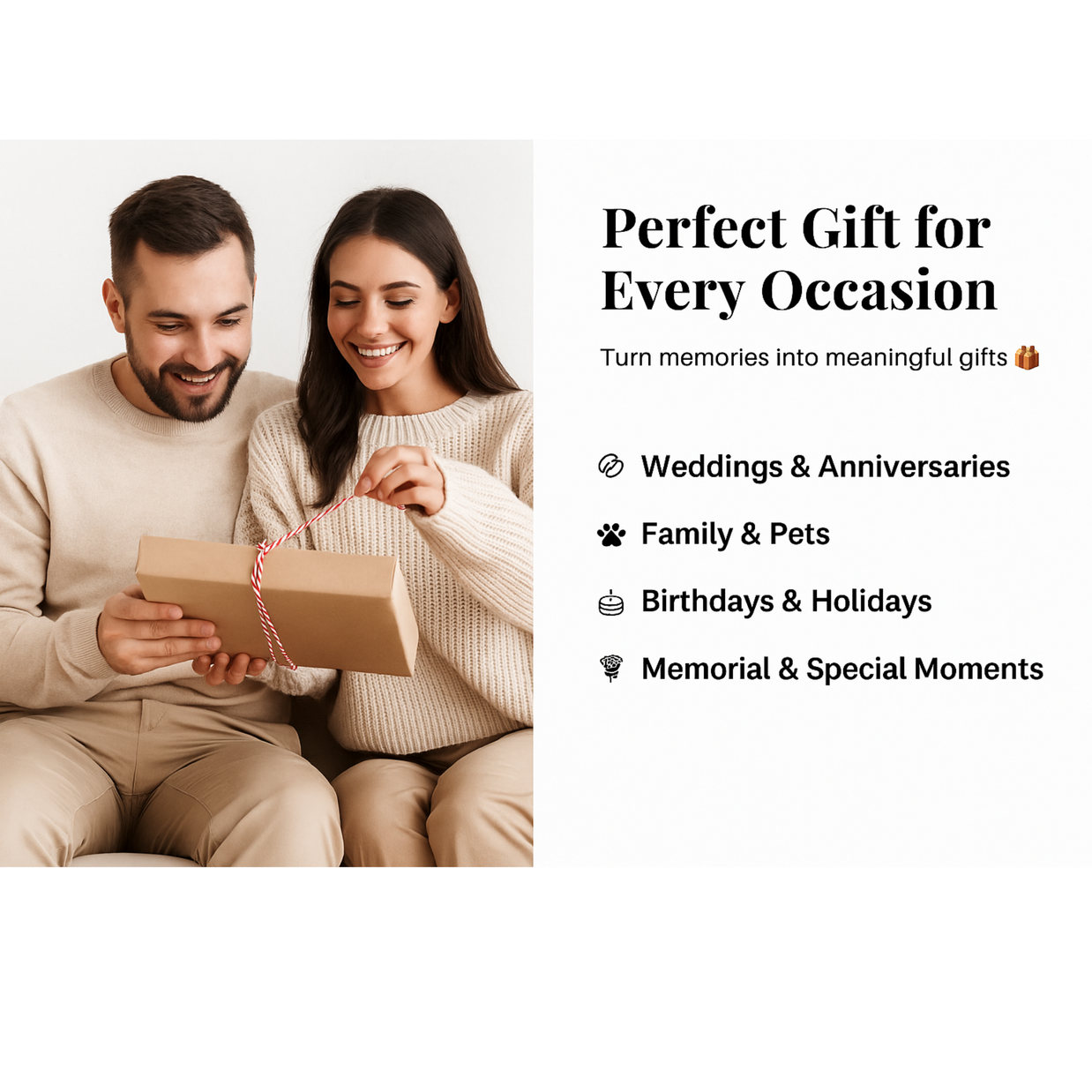 ✨ Custom Canvas Print – Personalized Photo Gift for Love, Family & Memories