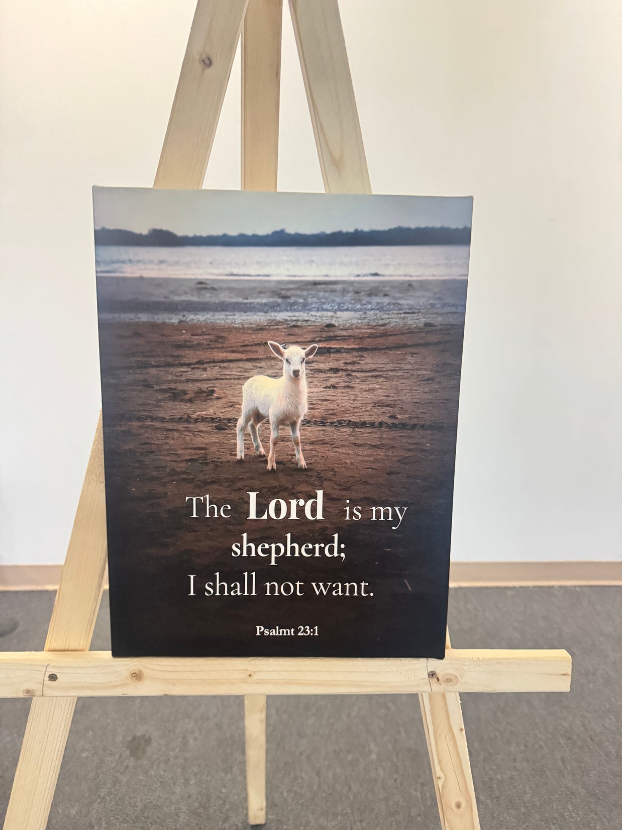 Lamb of God | Psalm 23:1 Christian Wall Art Canvas Print – “The Lord is My Shepherd” Bible Verse Faith Decor
