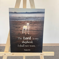 Lamb of God | Psalm 23:1 Christian Wall Art Canvas Print – “The Lord is My Shepherd” Bible Verse Faith Decor