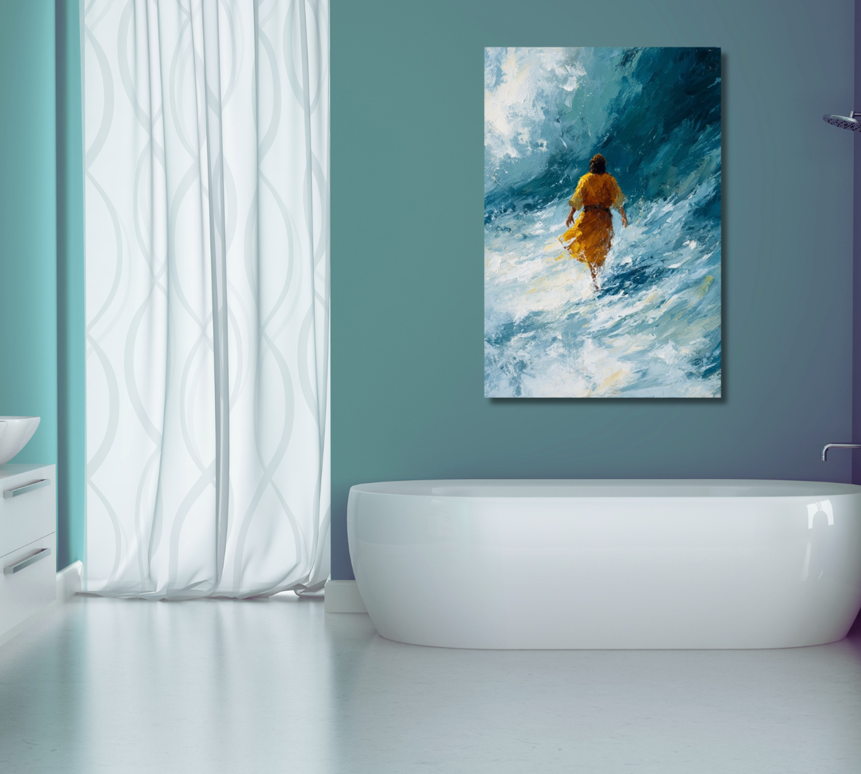 Walking Through the Storm – Faith, Strength & Hope Canvas Wall Art